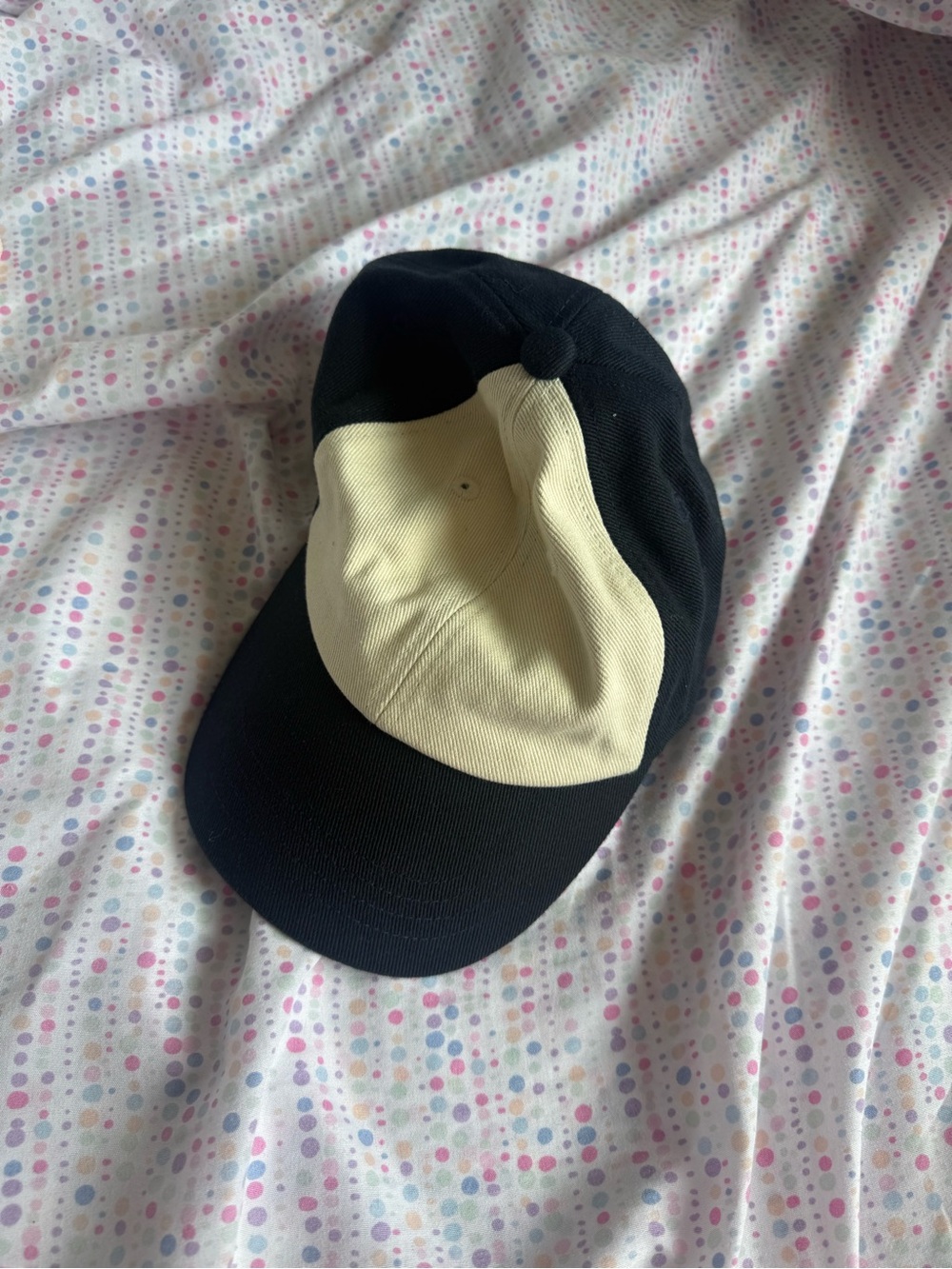 Classic Two-Tone Black and Cream Baseball Cap Brandy Melville